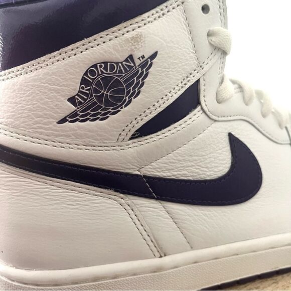 Nike Jordan 1 Purple High Top Leather Sneakers Size 11.5 - Picture 7 of 13